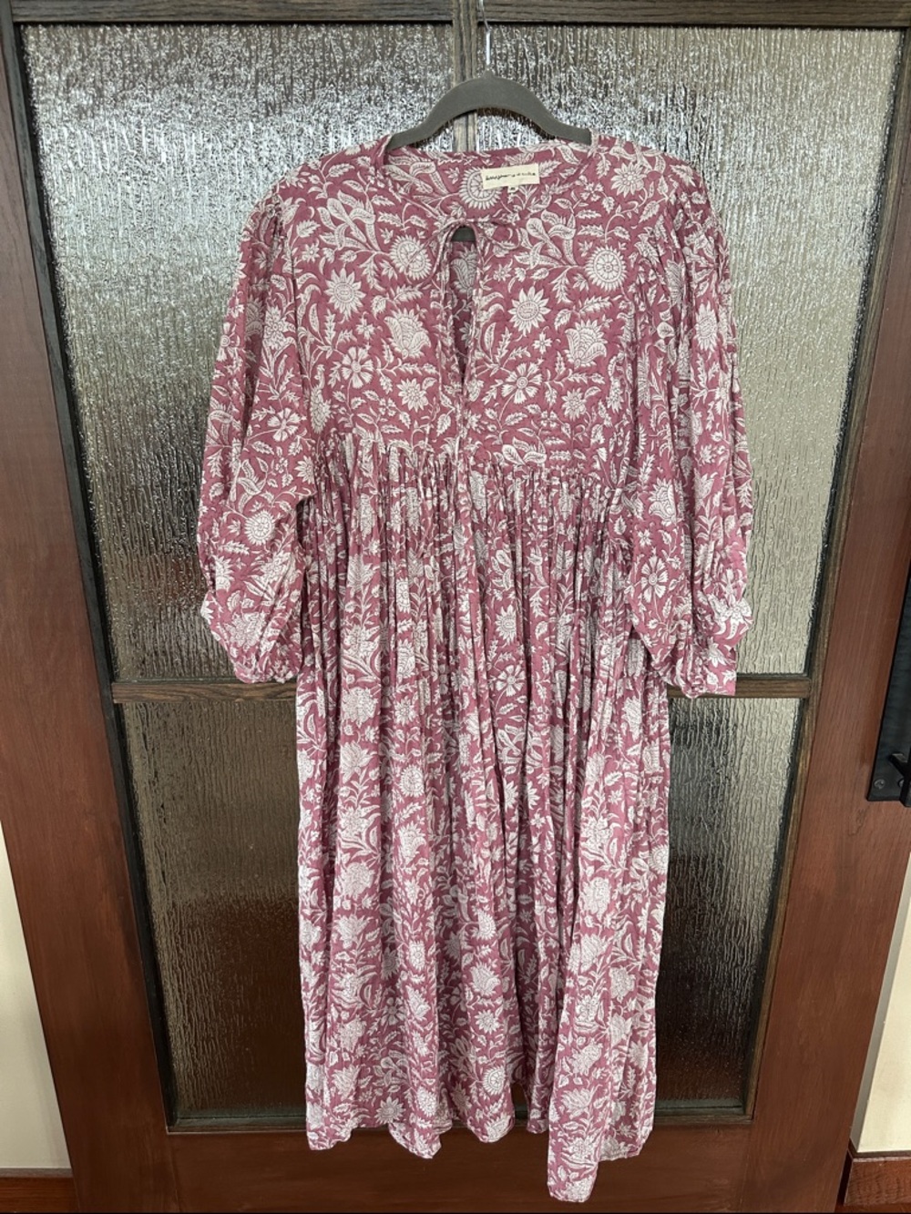 Daughters of India Kyra Midi Dress in Caramel/rose size XL